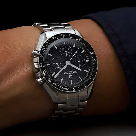 Men's Silver Stainless Steel Chronograph Watch