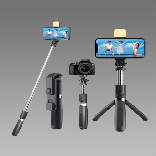 Extendable Flash 3-in-1 Selfie Stick Tripod with Bluetooth Remote